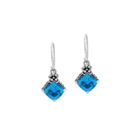 Jewelry - Blue Topaz Earrings Set in .925 Sterling Silver